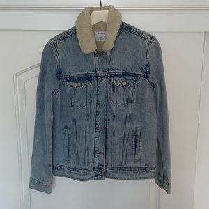 OLD NAVY DENIM SHERPA LINED JACKET